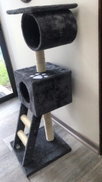 Rascador Con Casa Para Gatos Azul Marino 32016 - Imagen 2