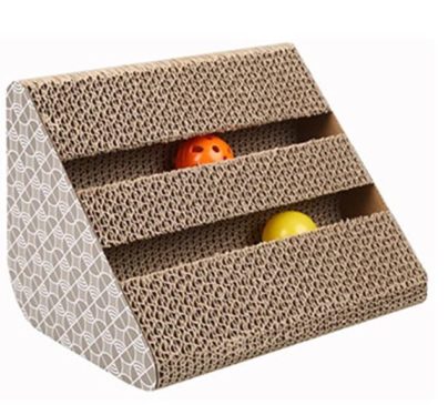 Rascador Carton Triangular Pelota Con Catnip #Lvl112