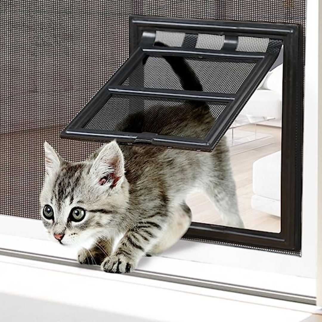 Puerta Abatible para Instalación en Vidrios para Gatos y Perros