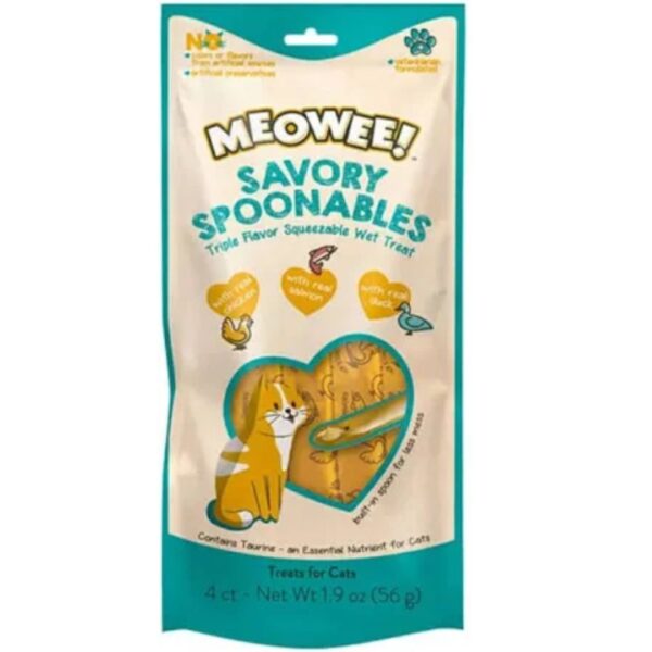 MEOWEE SPOON CHICKEN, SALMON AND DUCK, 4TB. 56GR #P-00005 GPM