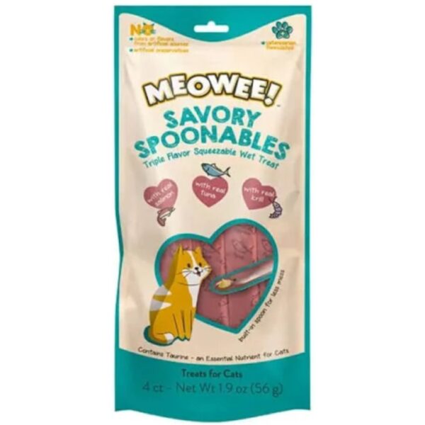 MEOWEE SPOON SALMON, TUNA AND SHRIMP, 4TB, 56GR #P-00009