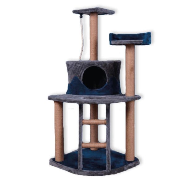 RASCADOR GATOS FELPA SUAVE AZUL MARINO (KF8021A)