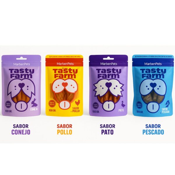 SNACK PERRO TASTY FARM PALO DE CARNAZA CON CARNE 100GR
