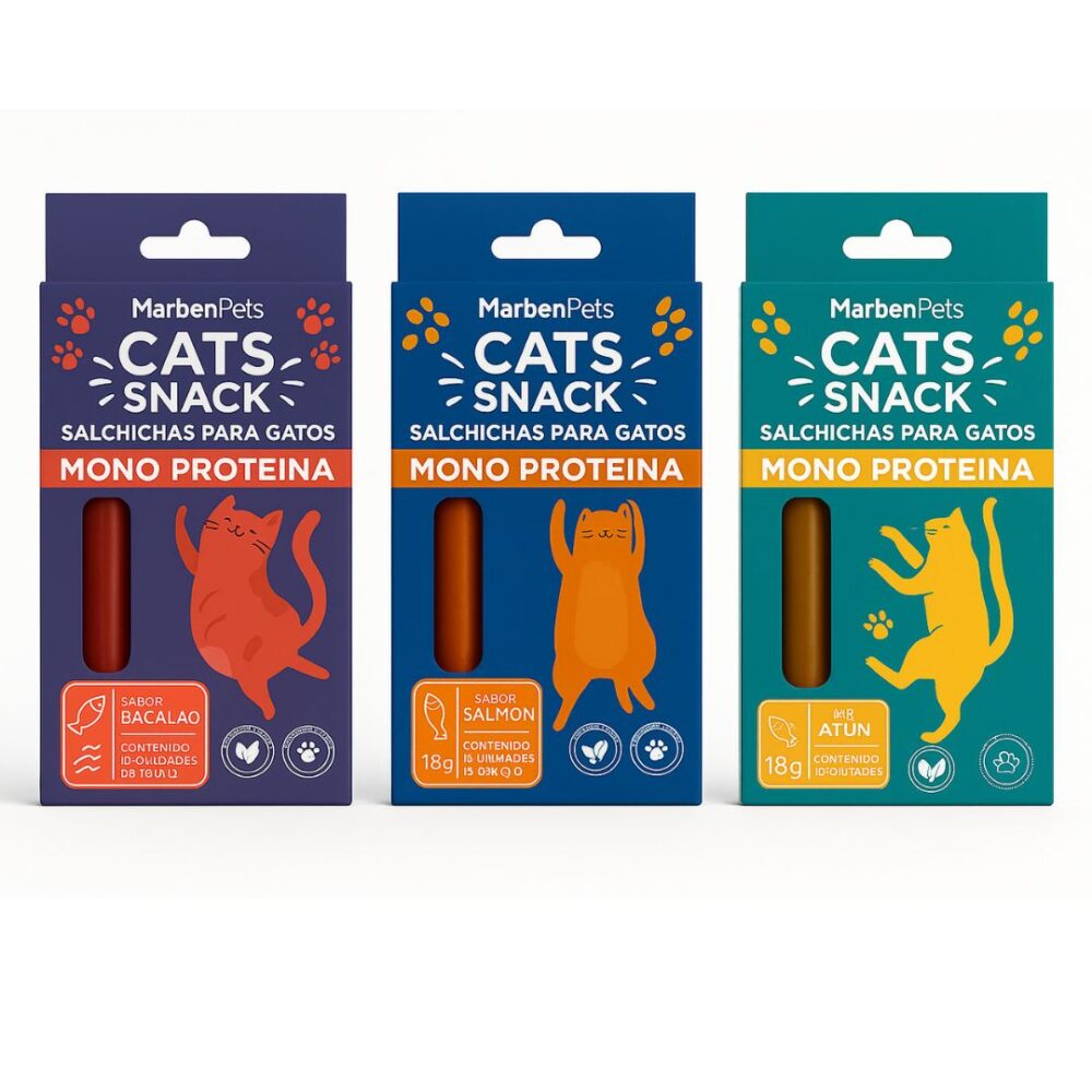 SNACK SALCHICHAS MONOPROTEICAS PARA GATO 15 GR