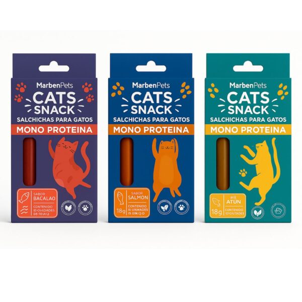 SNACK SALCHICHAS MONOPROTEICAS PARA GATO 15 GR