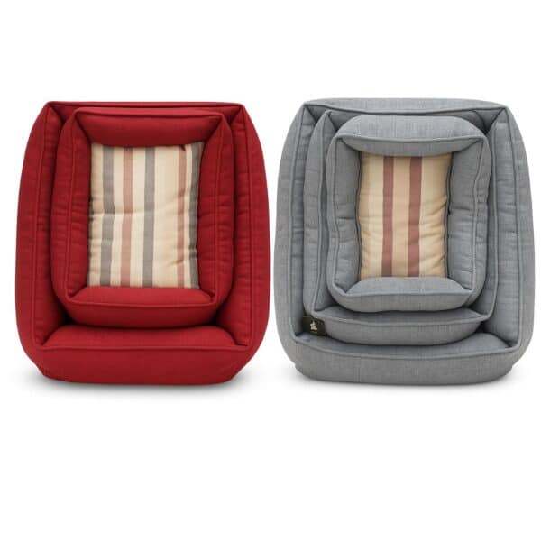 Cama Acolchada De Lineas Para Perros o Gatos