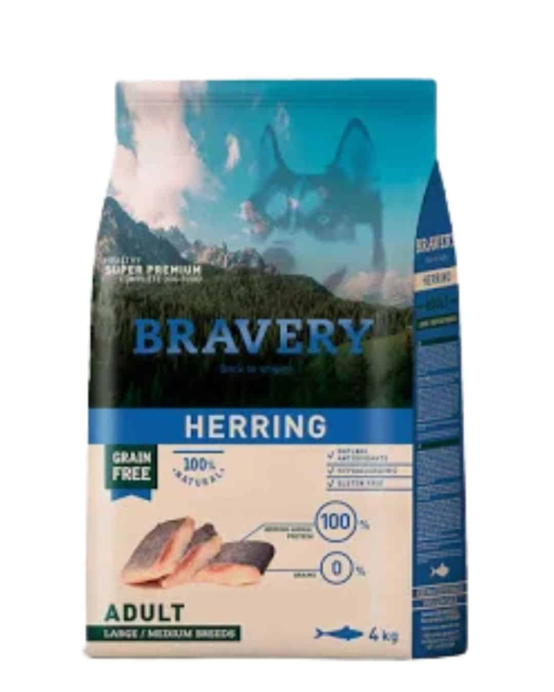 BRAVERY PERRO ADULTO HERRING 4KG 4PE040071