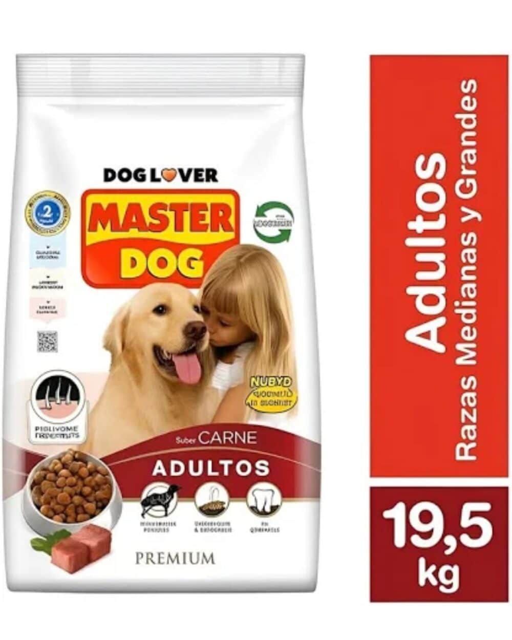 Master Dog Adulto Mediano Y Grande Carne 19,5KG