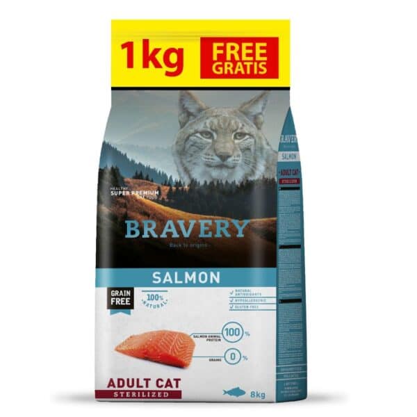 Bravery Gato Adulto Esterilizado Salmon 7+1 KG