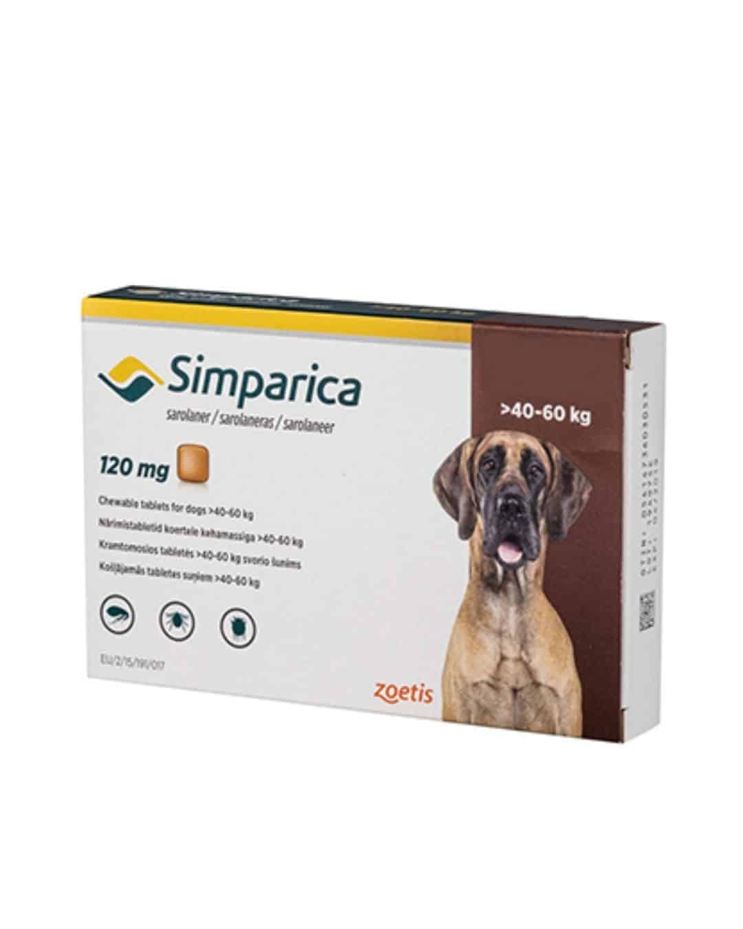 simparica 40 a 60 SIMPARICA 120 MG 40-60 KG X 3 COMP - Imagen 1