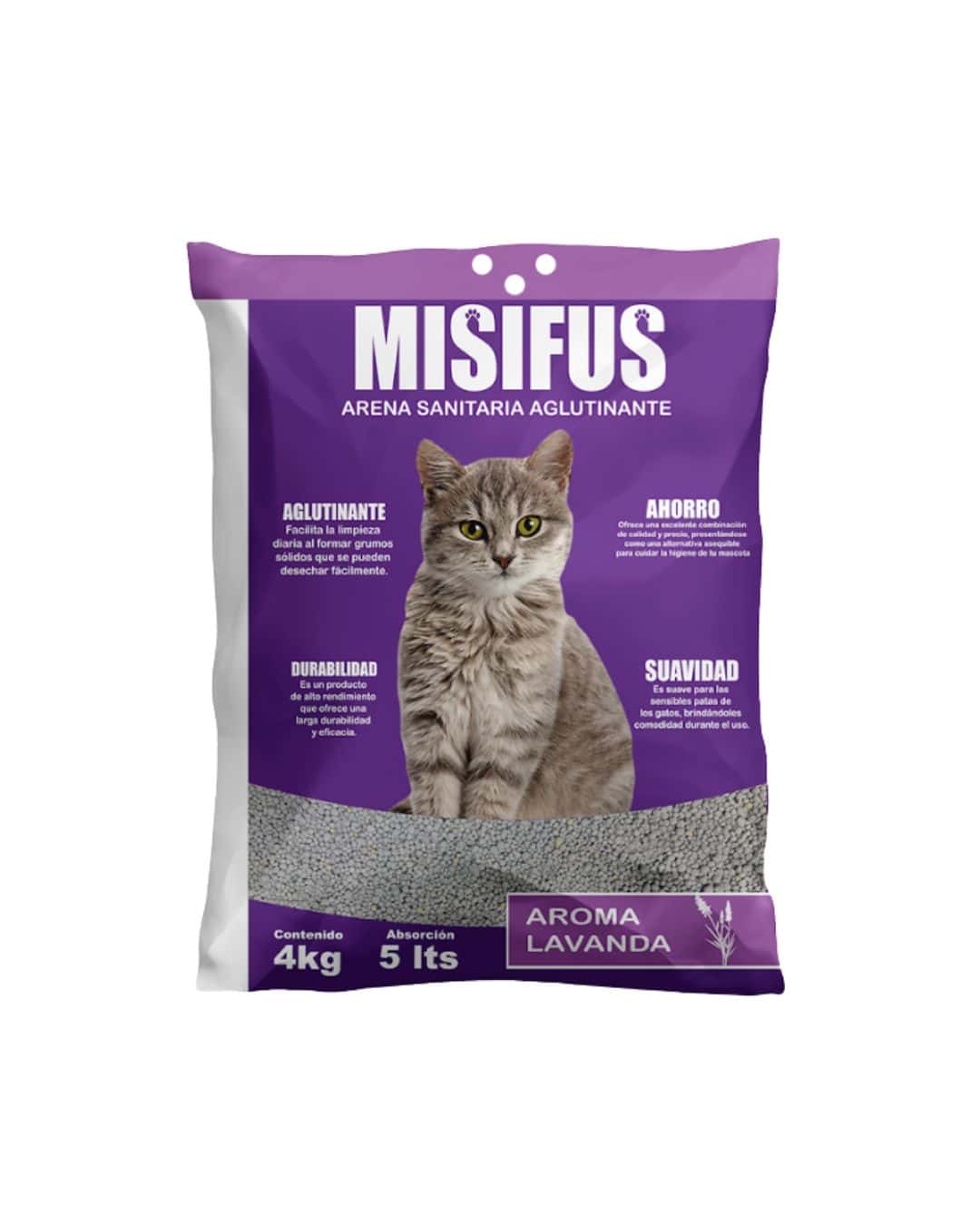 ARENA MISIFU LAVANDA 4KG Arena Misifus Aglutinante 4kg Lavanda - Imagen 1