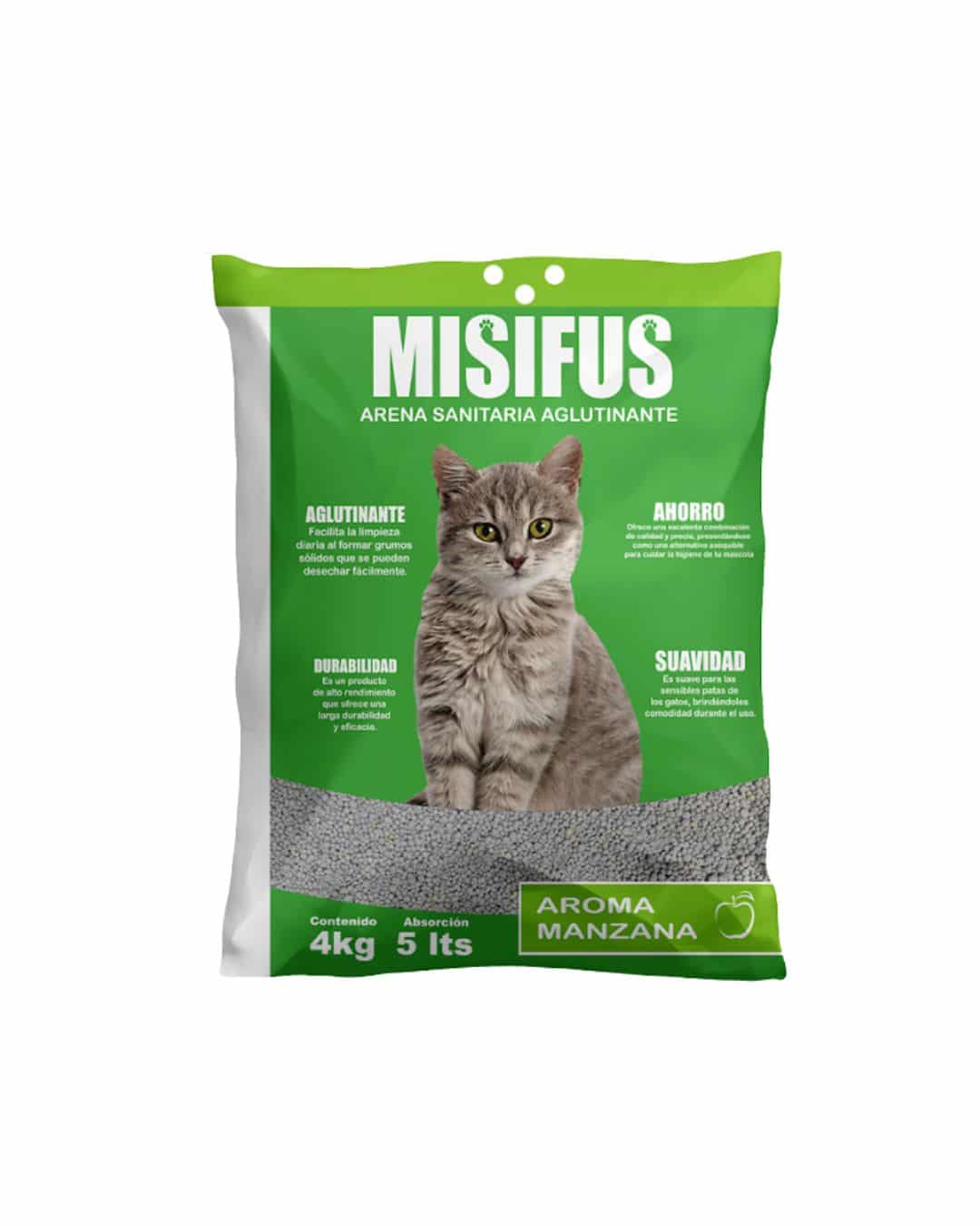 ARENA MISIFU MANZANA 4KG Arena Misifus Aglutinante 4kg Manzana - Imagen 1