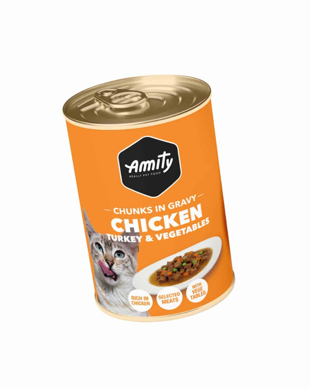 5GA41502 AMITY ALIMENTO HUMEDO PARA GATO DE POLLO Y VEGETALES 415 GR - Imagen 1