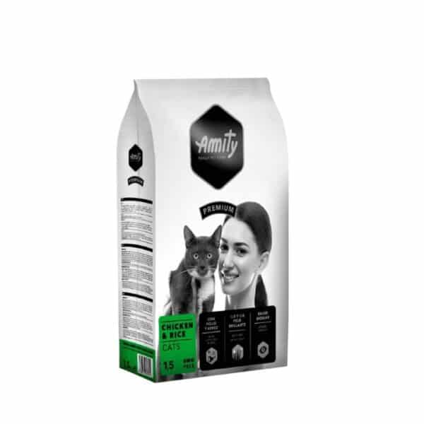AMITY PREMIUM GATO POLLO Y ARROZ 1.5KG (FECHA CORTA)