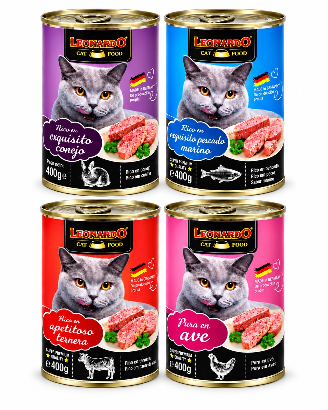 latas leonardo 400 Leonardo Latas Quality Selection Variedades Para Gato 400gr - Imagen 1