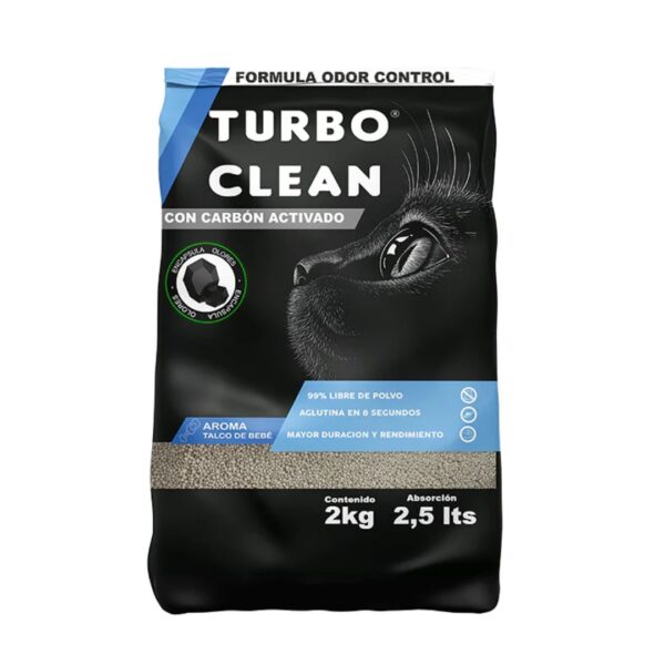 Arena Turbo Clean Aglutinante 10kg Talco Bebe