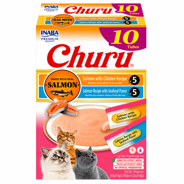 Snack Cremoso Churu para Gato Salmon + Atun 10 Tubos 14g