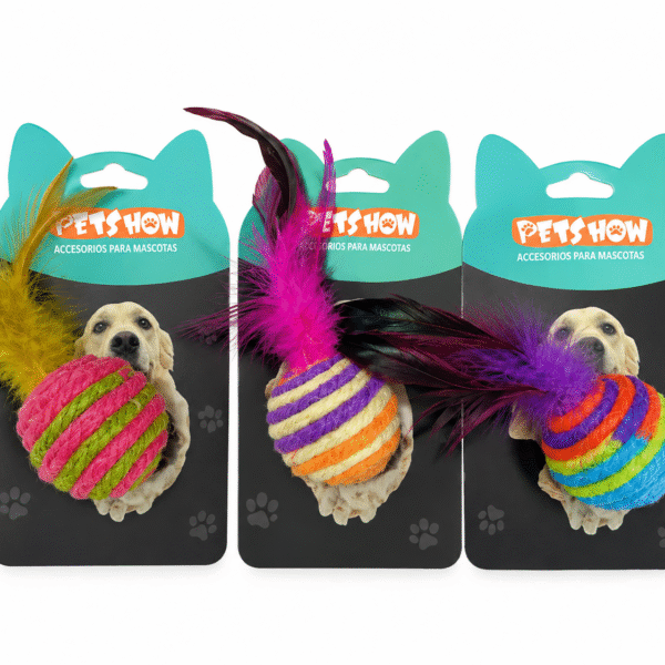 Juguete Pelota con Plumas para Gato