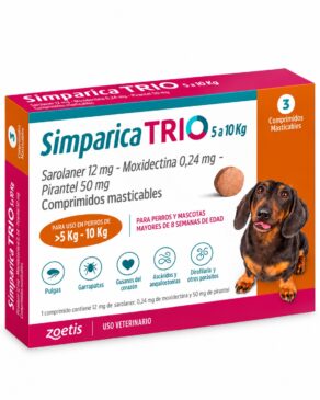 Simparica TRIO 5 a 10 kg 3 comp.